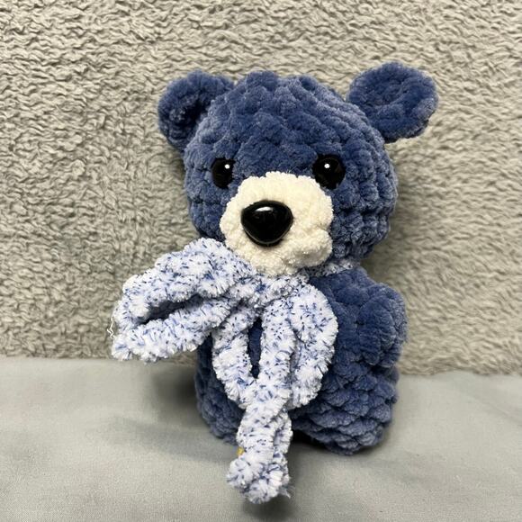 2/$15 Handmade Crochet Mini Bear With Removable Bow Plush Stuffie Plushie - Picture 3 of 3
